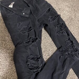American Eagle Outfitters Black Skinny Jeans Distressed